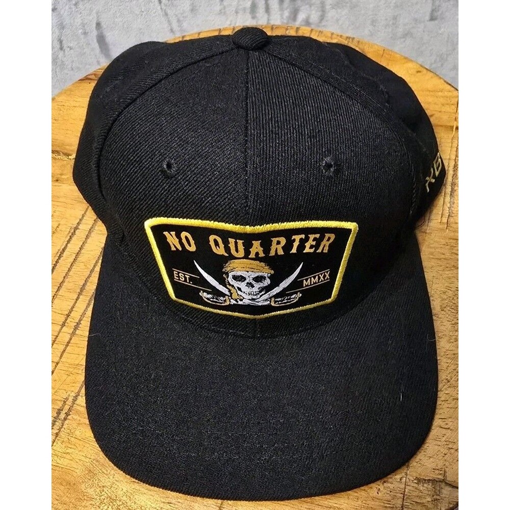 NO QUARTER EST. MMXX Pirate Skull Swords Black Trucker Hat Snapback NWOT